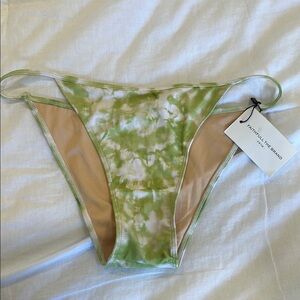 Faithfull The Brand Green Tie-Dye Bikini Bottom
